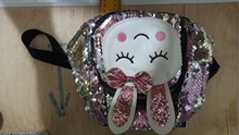 Mochila escolar de piel sintética con lentejuelas para niños, morral de viaje de alta calidad con cremallera