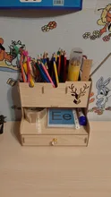 Porta pluma de escritorio de madera multifunción, estuche de almacenamiento creativo para oficina y escuela, organizador de lápices, 1 Uds.