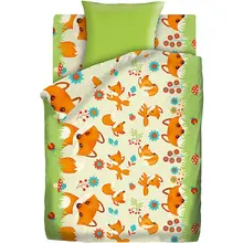 Детское постельное белье 1,5 сп Непоседа «Лисята»
