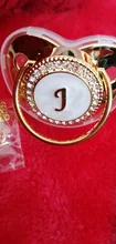 Chupete con diamantes de imitación para bebé, cadena con 26 letras de silicona, regalo para Baby Shower, sin BPA