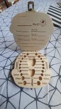 Caja de dientes de madera para bebé, organizador para guardar dientes de leche, idioma español e inglés, Umbilica, guardar regalos