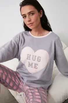 

Trendyol Plaid Eyelash Pajamas set THMAW21PT0736