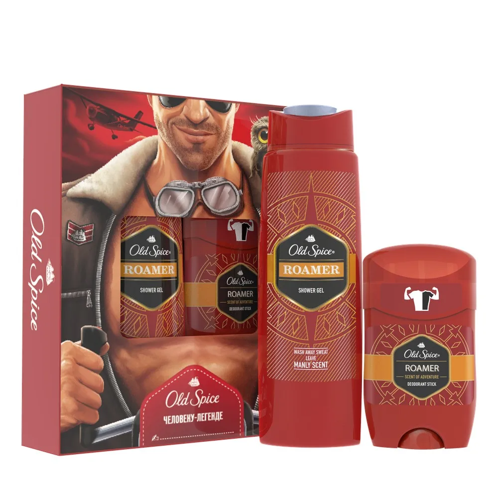 Подарочный набор OLD SPICE Твердый дезодорант Roamer 50мл+ Гель для душа Roamer 250мл