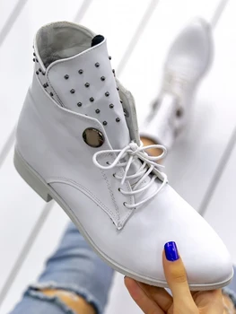 

Perla White Leather Women 'S Boots, Chealsea Style, 2021 Fashion, Lace, Beads Embroidered, High Quality, daily Casual, Autumn Winter