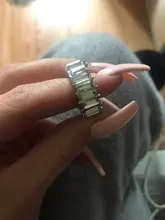 Anillos blancos de cristal de arcoíris bohemios para mujer, Baguette brillante de moda, Circonia cúbica, anillo de piedra, joyería para fiesta y boda