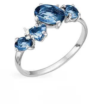 

Gold ring with Topaz and cubic zirconia sunlight sample 585