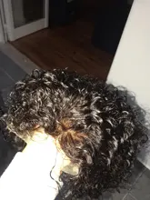 Pelucas de encaje frontal de corte pixie Bob, 150, 180, 250%, rizado, cabello humano con cierre de encaje Remy prearrancado