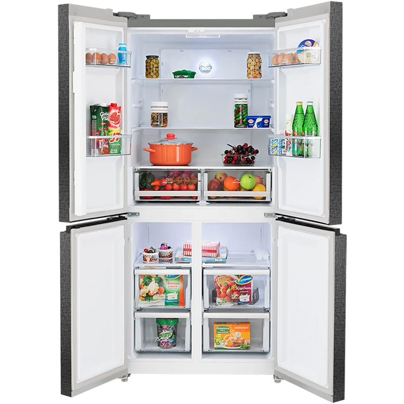 - HIBERG RFQ490DX NFXq inverter 4door refrigerator volume 490 l facade color   steel linen