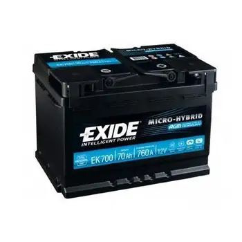 

Car battery Tudor Exide AGM 80Ah, 12V Led + right