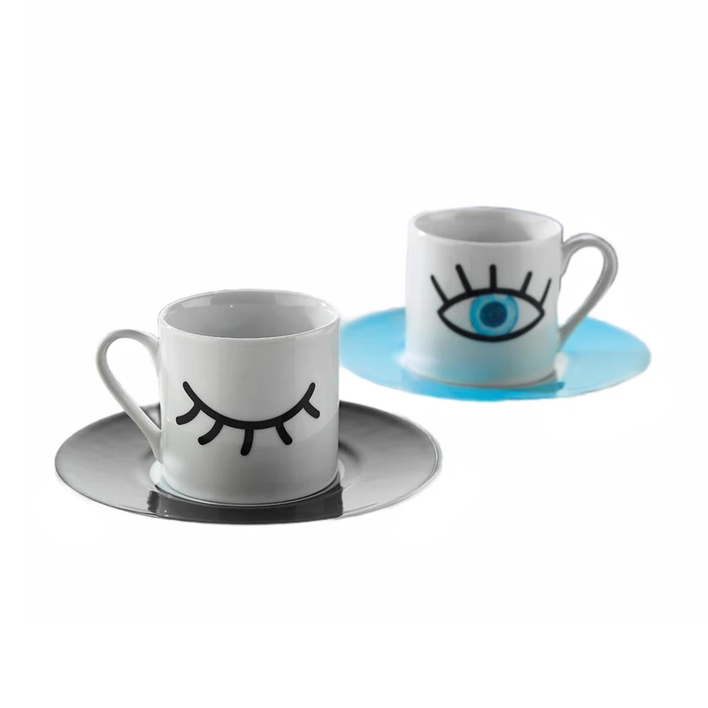 

Kütahya Porcelain Dream 11008 Pattern 2 Person Coffee Cup Set Turkish Coffee Espresso Made in Turkey %100 Original