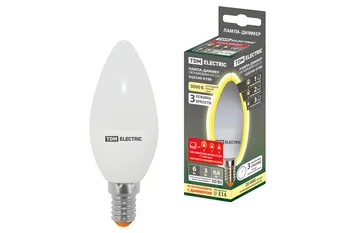 

Lamp led c37-6 W-230 V-3000 K-E14 "lamp-dimmer" TDM