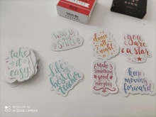 Pegatina con frases motivadoras para ordenador portátil, pegatina con frases de frases a prueba de agua para teléfono, monopatín, oficina, estudio, habitación, grafiti, 10/30/50 Uds.