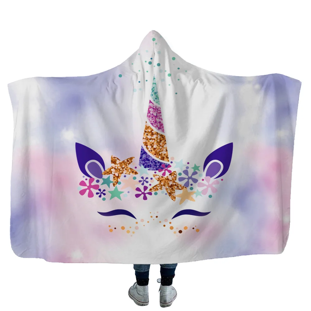 Unicorn-Hooded-Blanket-Super-Soft-Back-to-School-Blanket-with-Cap-Warm-Blanket-For-Couch-Throw (2)