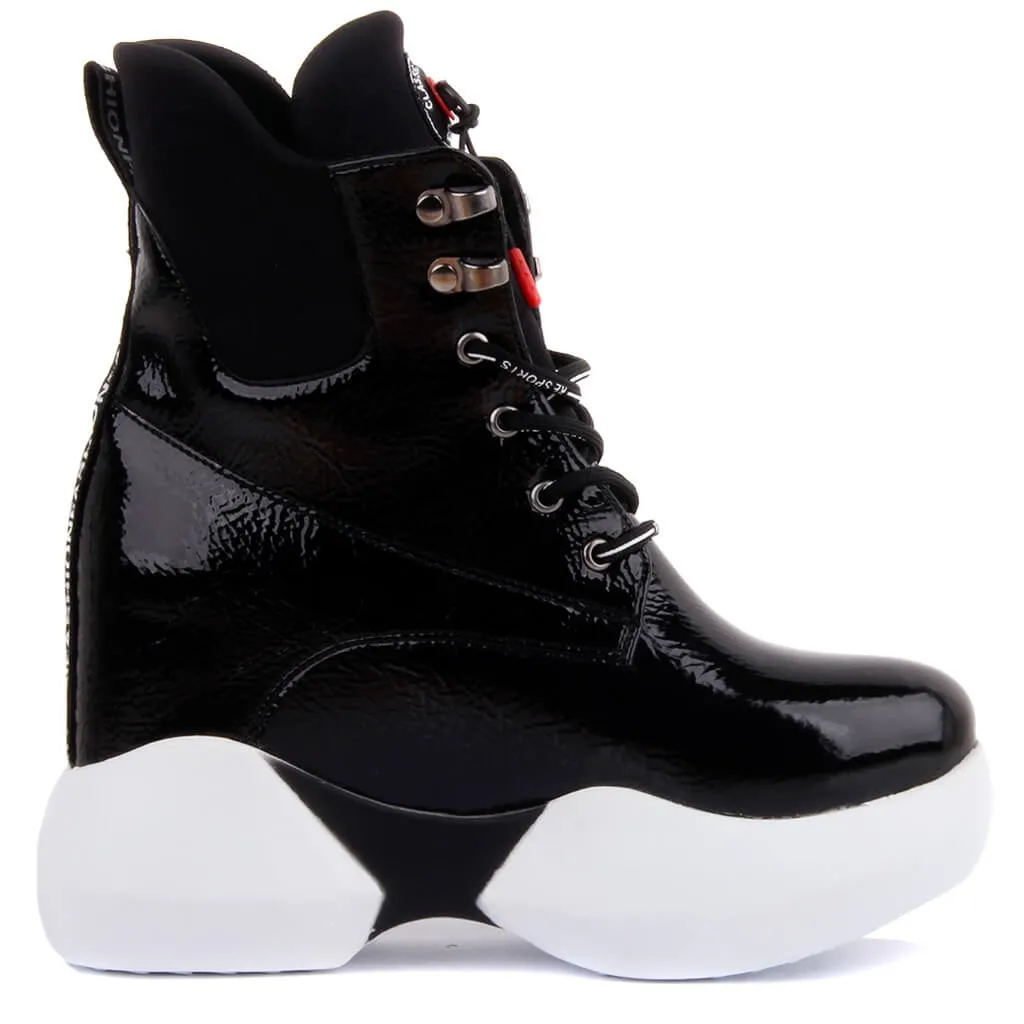 

Moxee-Black Laced High Bottom Women 'S Postal Boat