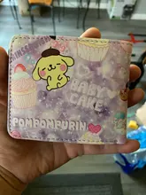 Anime de dibujos animados Pompompurin cartera corto de PU cuero cartera con monedero