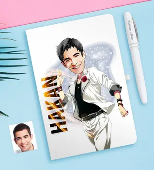 

Personalized Mr Caricature Of White notebook And Pen Gift Seti-34