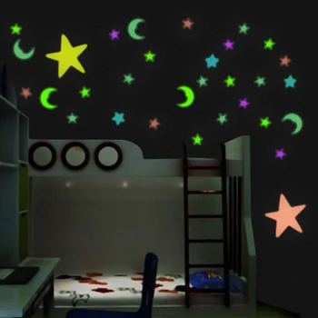 

Multicoloured Fluorescent Moon and Stars (15 pieces)