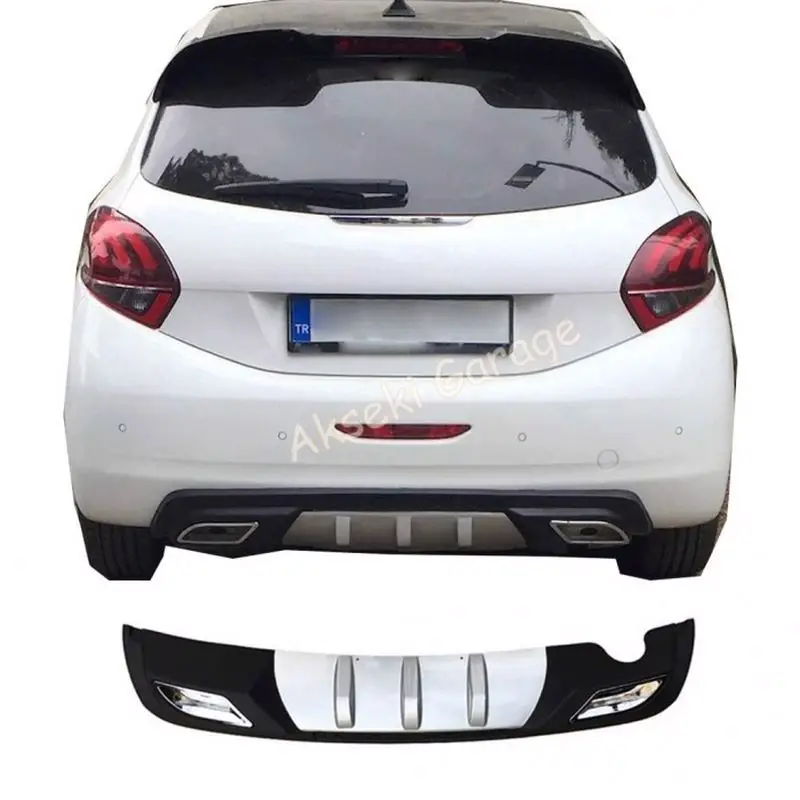 

For Peugeot 208 Diffuser -universal spoiler stylish flap-auto styling modified Rear Bumper Attachment splitter car accessories