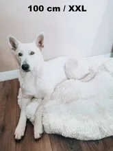 Cama larga de felpa para perro, cesta para gatos calmante, perrera Hondenmand para mascotas, cojín suave y esponjoso, cama de saco para dormir para perros grandes