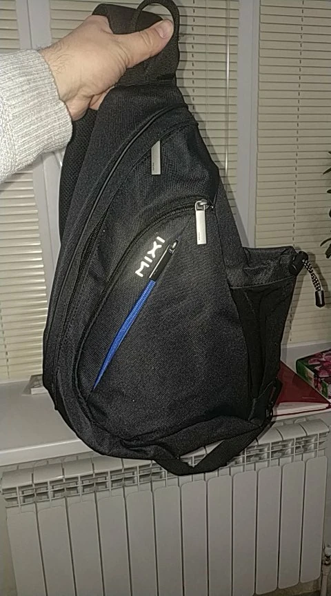 Men's Water Drop One Shoulder USB Backpack photo review