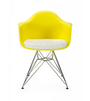 

Metal Style Armchair White Cushion