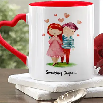 

Personalized ''Seviyooo'' Red Heart Mug Cup