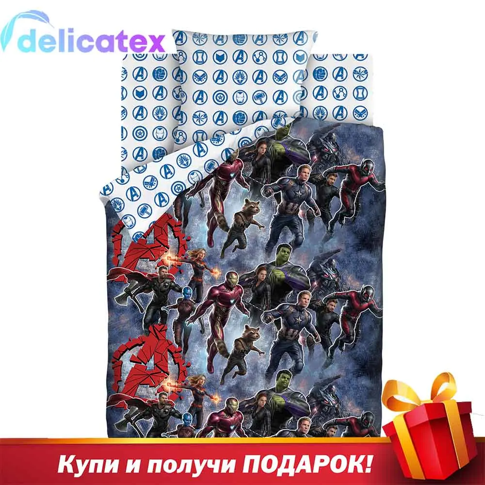 Детское Постельное белье КПБ Delicatex1.5 хлопок Мстители Neon (70х70) рис. 16160 1/16159 2 На