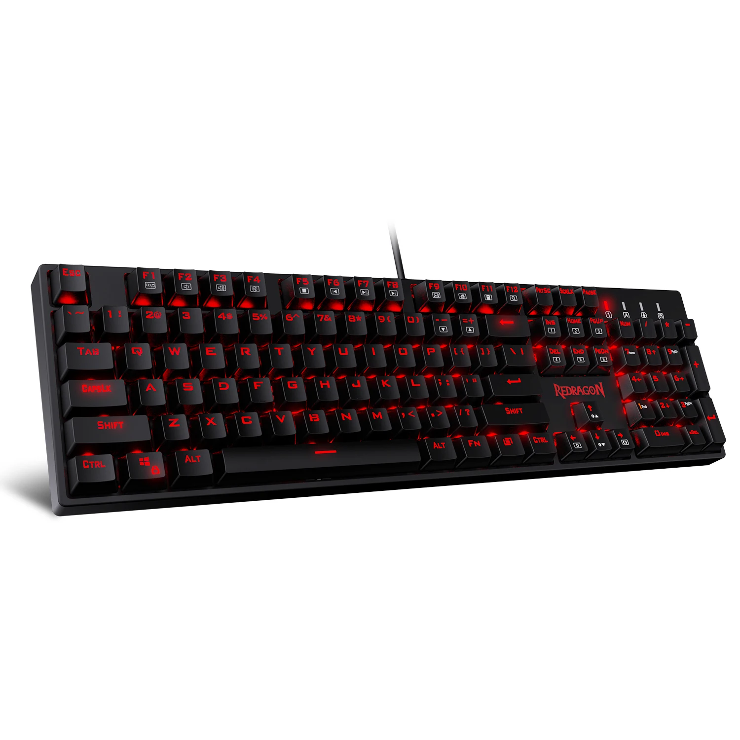 Redragon K582-RED светодиодный Механическая игровая клавиатура, 104 стандартная раскладка n-клавишная роликовая механическая клавиатура с тихие красные переключатели