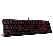 Redragon K582-RED LED Mechanical Gaming Keyboard, 104 Standard Layout N-Key Rollover Mechanical Keyboard with Quiet Red Switches