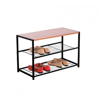 

Metal shoe rack with 2 wooden baldas Erme 43x63x30cm 7house