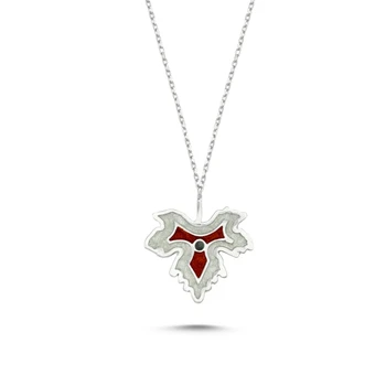 

KUTAYDAN Silvery Cabochons Sycamore Leaf Pendant 925 Sterling Silver