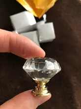 Wardrobe Handles Hardware Drawer Pull Cupboard Glass-Knobs Cabinet-Door Crystal Diamond-Shape
