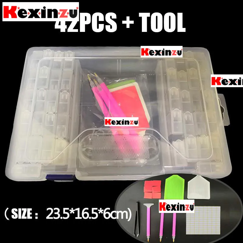 Preise 42 64 84 100 124 PCS Diamant Malerei Zubehör Kreuz Stich Werkzeuge Perlen Behälter Stickerei Lagerung zubehör Mosaik Box