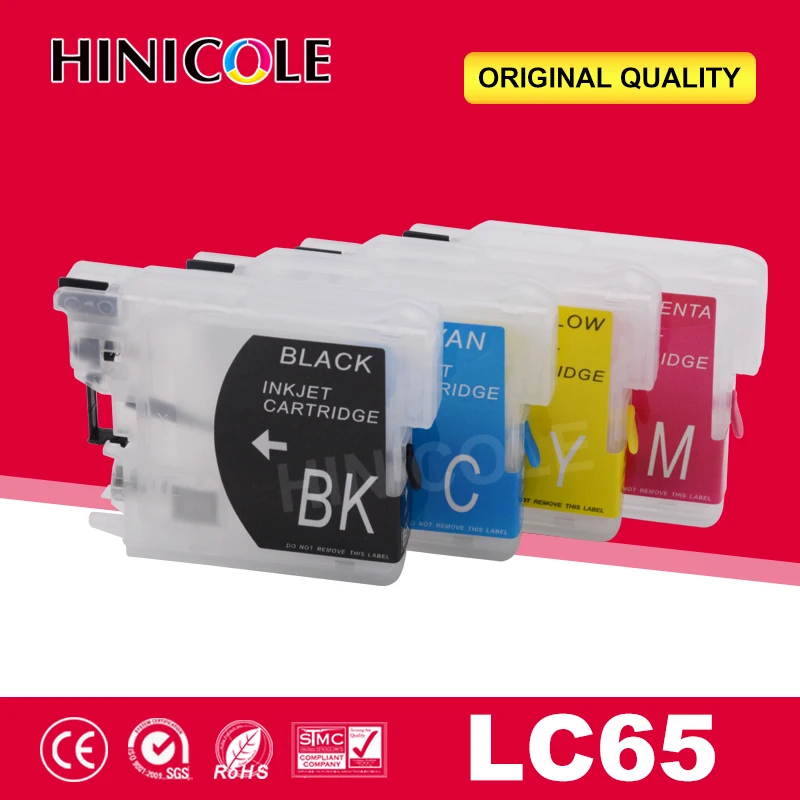 

Hinicole перезаправляемый картридж для чернил для Brother LC 65 XL для LC 16 38 61 65 67 980 990 1100 MFC-250C 255CW 257C картридж для принтера