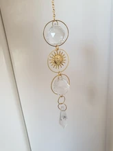 Atrapasueños solar geométrico, chapado en oro