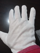 Guantes de trabajo de algodón blanco para hombre, manoplas para manos secas, guantes de SPA con película de manejo, guantes de inspección de ceremonia, guantes de tela, guantes de moneda