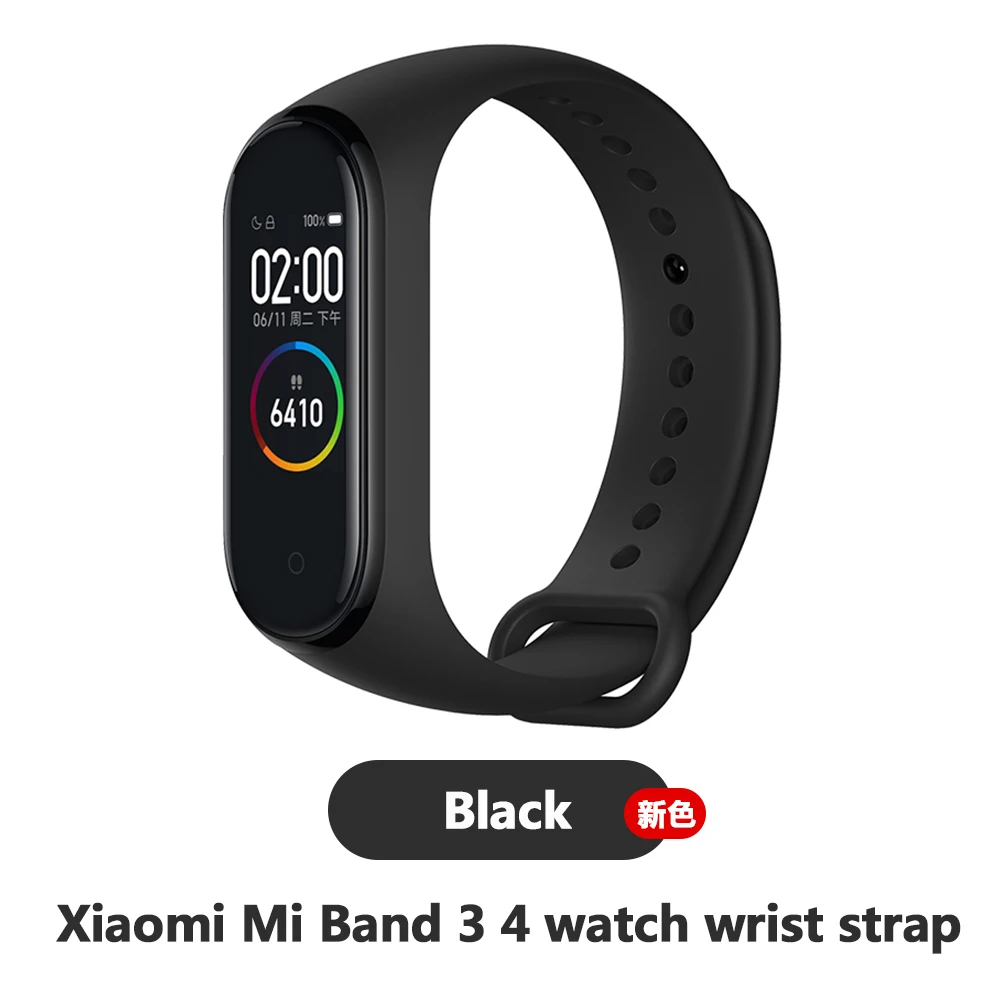 Xiao/mi Band 4 ремешок на запястье из ТПУ Черный Оранжевый Розовый Синий винный красный браслет для Xiao mi band 3 4 NFC умный Браслет