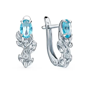 

Silver earrings with Topaz and cubic zirconia sunlight