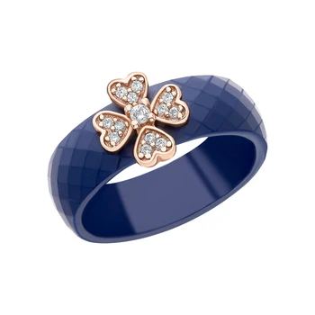 

Silver ring with ceramics and cubic zirconia sunlight sample 925