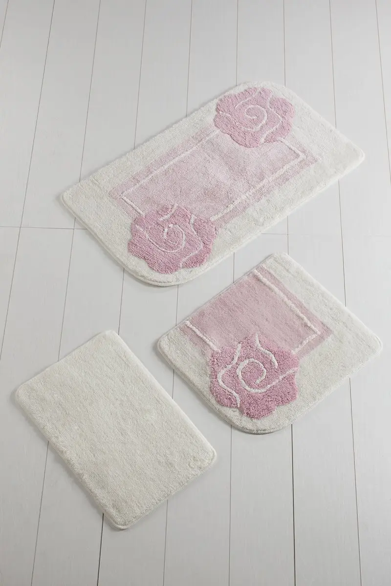 Bath Mat-mats | Mat Bath Mats Non Slip Anti Mould Mats Dolce Pink 3L Set 60X100 cm-50X60 Cm-40X60 Cm