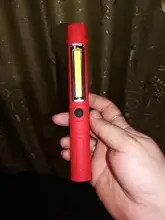 LED Flashlight Torch-Lamp Magnet Work-Inspection COB with The-Bottom And Clip Red/blue