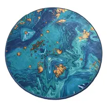 Antdecor Blue Ocean Themed Round Bath Rug Area Rug Round Rug 40" 100 cm
