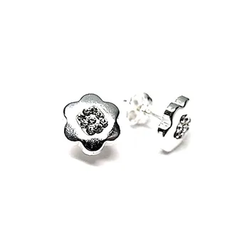 

Earring 925 sterling silver m smooth 9mm. Multipiedra resin flower [AA9172]