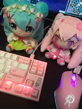 Ratón óptico retroiluminado de color rosa para ordenador, Mouse silencioso con cable, moda Sailor Moon, 2400DPI