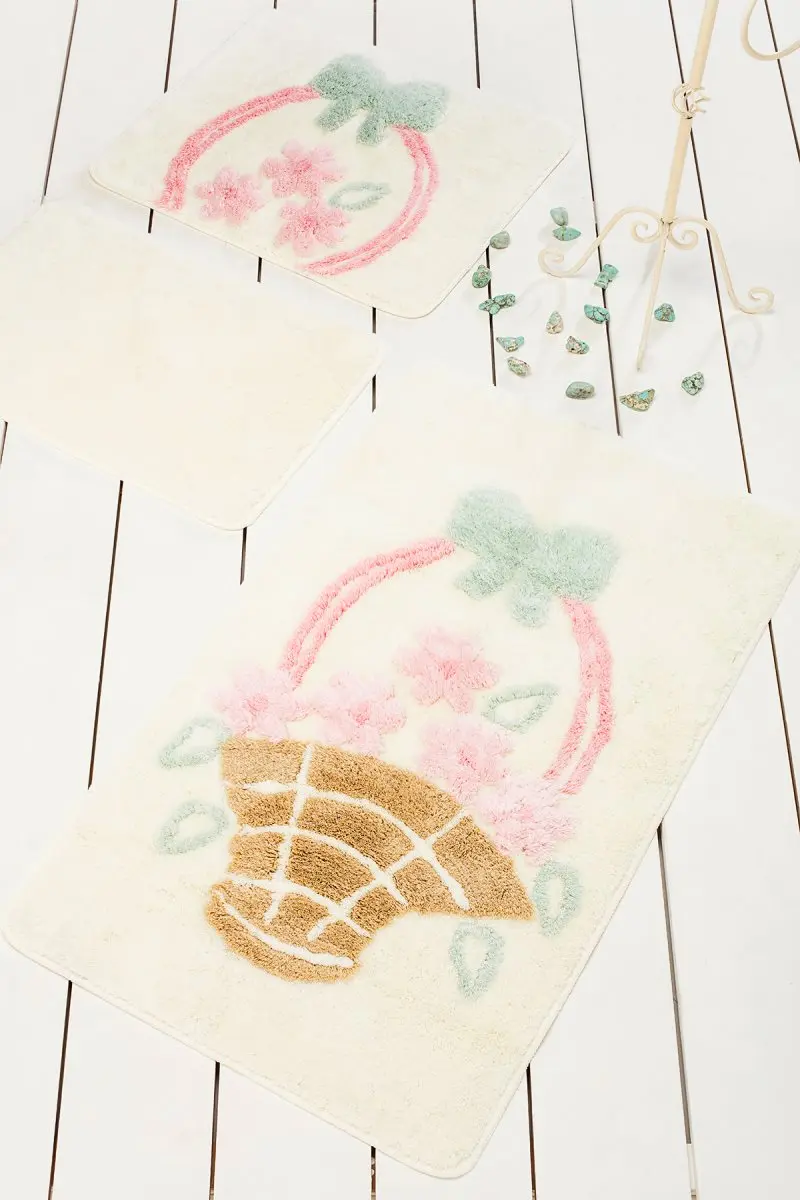 Коврик для ванной | коврик для ванной, Нескользящие Противоскользящие коврики, корзина экрю 3л набор 60X100 cm-50X60 Cm-40X60 см