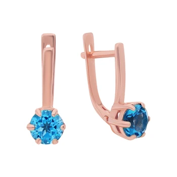 

Gold earrings with Topaz sunlight sample 585