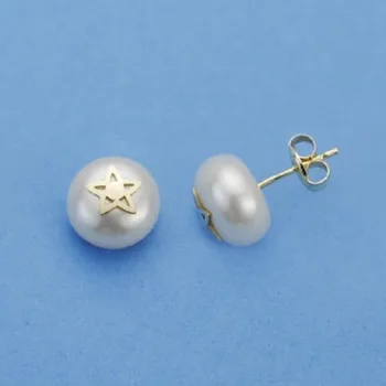 

EARRINGS AU PEARL STAR 9MM