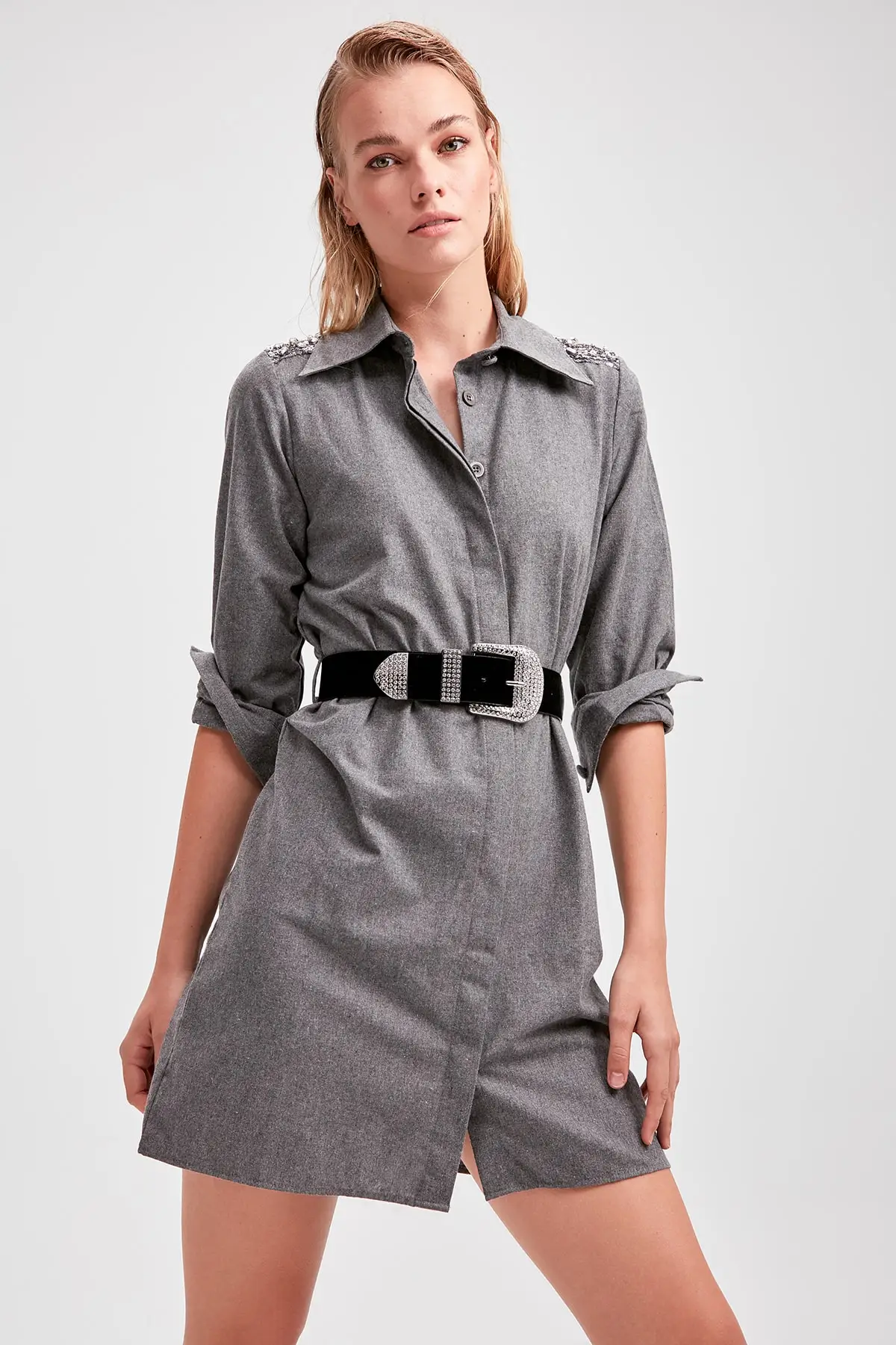 Платье Trendyol Anthracite Stone Detail TWOAW20EL1599