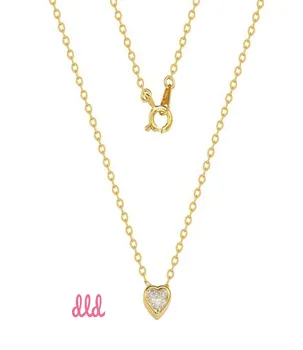 

Silver necklace plated gold with zirconitas, BRIGHT model