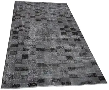 

113x200 Cm Grey Handmade Overdyed Rug-4x7 Ft
